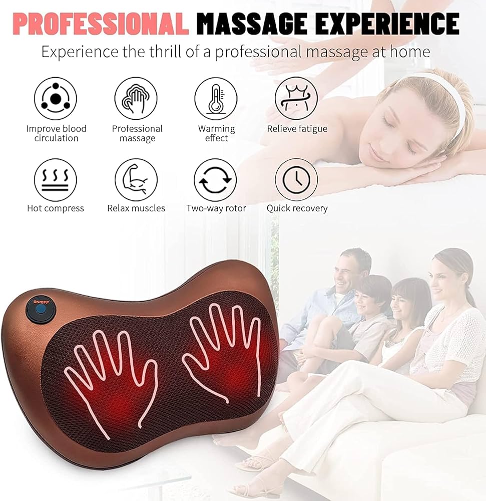 Premium Massage Pillow with Heat & Deep-Kneading