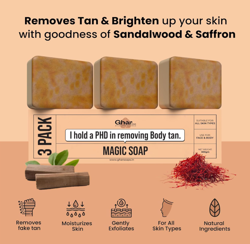 Magic Soap – (Sandalwood & Saffron) by Ghar Soaps